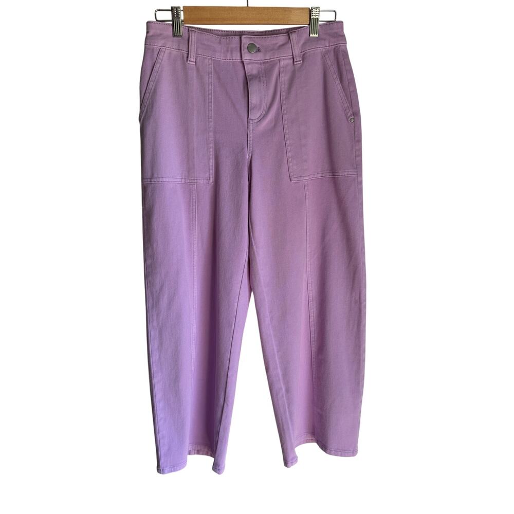 Talbots Lavender Wide Leg Crop Utility Pants High Rise Size 4 NWOT
